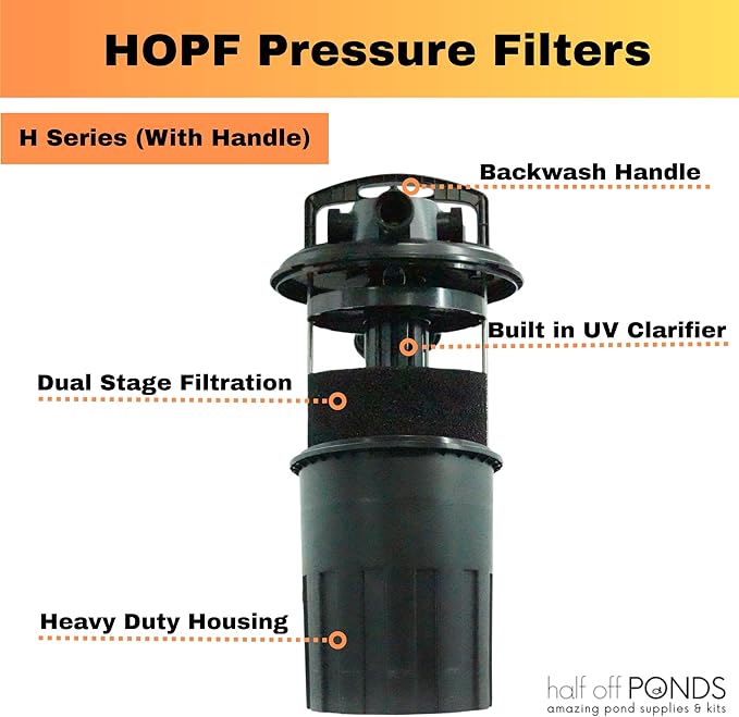 HALF OFF PONDS - HOPBP-3000H - Pressure Filter with 24-Watt UV and Purging Handle for Ponds Up to 3,000 Gallons