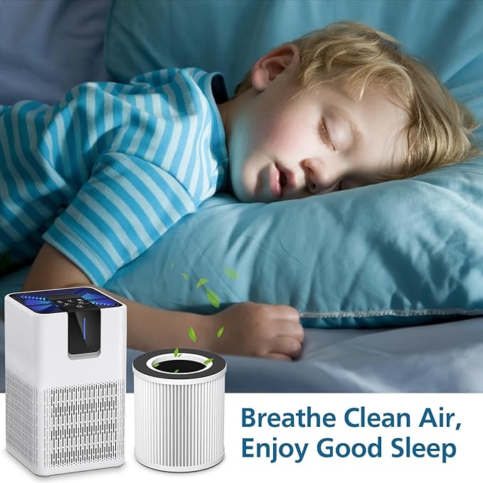 B-D02L/M05 Replacement Filter, Compatible with MOOKA B-D02L & M05, for VEWIOR B-D02U, for KOIOS B-D02L, for Tailulu D10 Air Purifi-er, H13 HEPA Filter for MOOKA B-D02L Replacement Filter, 2 Pack