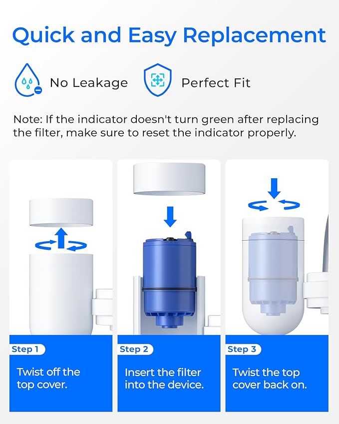 Waterdrop NSF Certified Water Filter, Replacement for All PUR®, PUR®PLUS Faucet Filtration Systems, Pur® RF-9999® Faucet Water Filter (2 Count), Model No.: WD-C08A