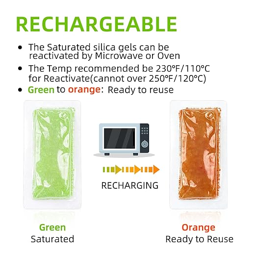 15Pcs 40 Gram Rechargeable Desiccant, Indicating Silica Gel, Gun Safe Dehumidifier, New Style Desiccant Moisture Absorbing Bag