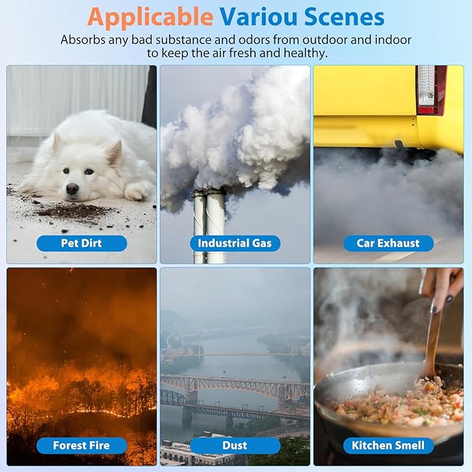 4 Pack 240 Replacement Filter Compatible with Puro 240 Air Purifier, 3-in-1 True HEPA 14 Filter Replacement Fit for 240 Air Purifier, Grade True HP-14 with Activated Carbon