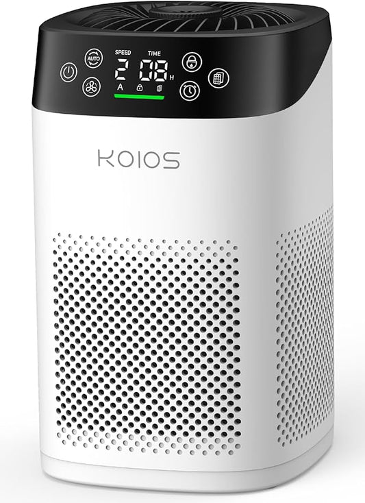 Air Purifiers for Bedroom Home, KOIOS H13 True HEPA Air Purifier for Large Room Pet Hair Filter Covers Up to 1200 ft², Air Quality Sensor, Fragrance Sponge, Air Cleaner for Smoke Odor Dander Pollen