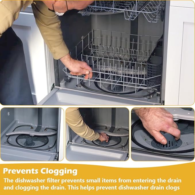 WD49X24057 Dishwasher Ultra Fine Filter Kit Replacement for GE Dishwasher Filter WD12X10416 WD12X20107 WD12X21976 WD12X22560 WD12X23736 WD12X20340 WD12X21676 WD12X20549