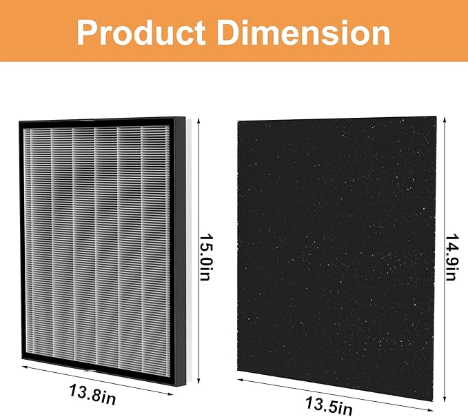 FURGO HA-360 Air Purifier Filter Replacement Set - 1 True HEPA Filter & 6 Activated Carbon Pre-Filters - Captures 99.5% of Pet Hair, Odors, Pollen, and Allergens - Compatible HA-360