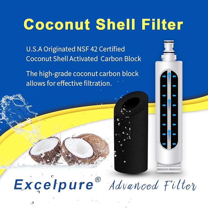 4396508 Replacement for Whirlpool EDR5RXD1 4396510, KitchenAid 4392857, EveryDrop FILTER 5, Kenmore 9010, NL240 LC400V WF285 R-9010 WF-NL300 WSW-1, RWF0500A Refrigerator Water Filter, 4PACK