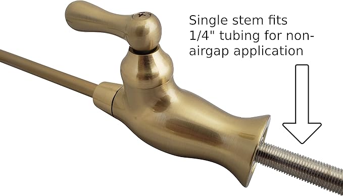 Non-airgap RO Faucet Reverse Osmosis Drinking Water Filtration System Water Dispenser Spout (Brushed Gold). Vase Style with Faucet Wrench RO-FW148. NSF Certified.