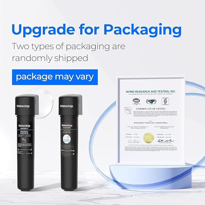 Waterdrop 15UB Under Sink Water Filter, Under Sink Water Filtration System for 2 Years, NSF/ANSI 42 Certified, Reduces PFAS, PFOA/PFOS, Lead, Under Sink Water Filter with Faucet, 19K Gallons