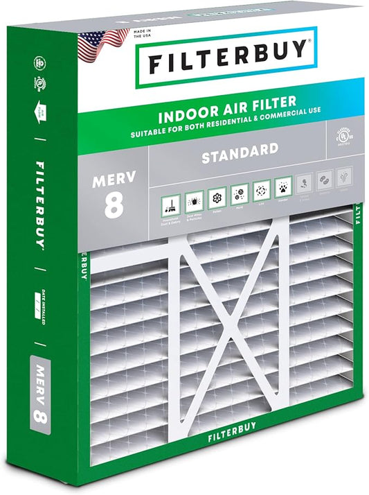 Filterbuy 22x24x5 Air Filter MERV 8 (MPR 700) Dust Defense Replacement (1-Pack), Pleated HVAC AC Furnace Filters for Amana, Goodman, and Five Seasons (Actual Size: 22.06 x 23.94 x 5.25)
