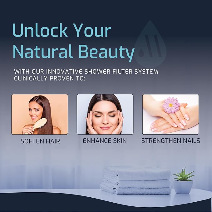 Mist Filtered Shower Head Attachment, High Output, 15 stage Shower Filter for Hard Water, Improves the Condition of Skin & Hair - Water Softener (1 Replacement Filter) Chrome