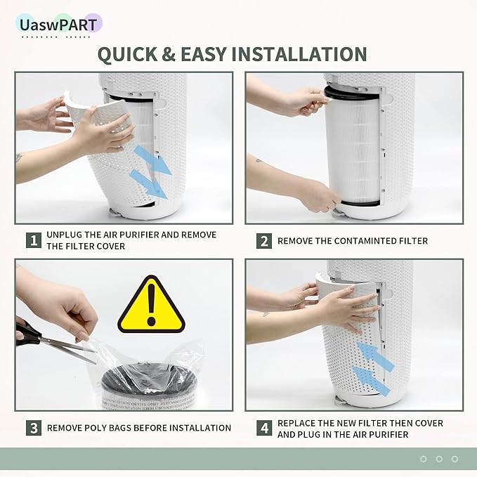 [Upgraded] AP-T45 AP-T40FL Replacement Filter Compatible with 1461901 HoMedics Filter Replacement AP-T45 AP-T40 AP-T40WT AP-T45WT w/Premium Filtration Material and Carbon, 2-Packs
