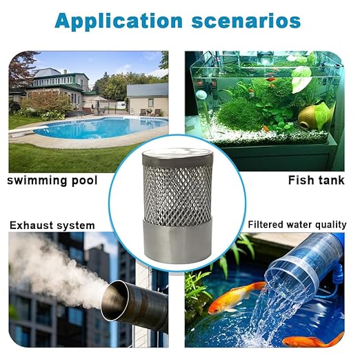 3/4" 304 stainless steel filter head with internal thread diameter of 25mm connected to 3/4" inch water pipe filter Used to Remove Debris and Reduce Solid Entry（1pcs）