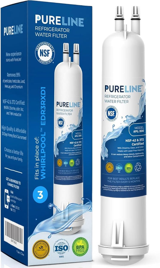 Pureline Replacement for Everydrop® Filter 3, EDR3RXD1, 4396710, 4396841 Water Filter, Kenmore® 46-9083, 46-9030 Refrigerator Water Filter