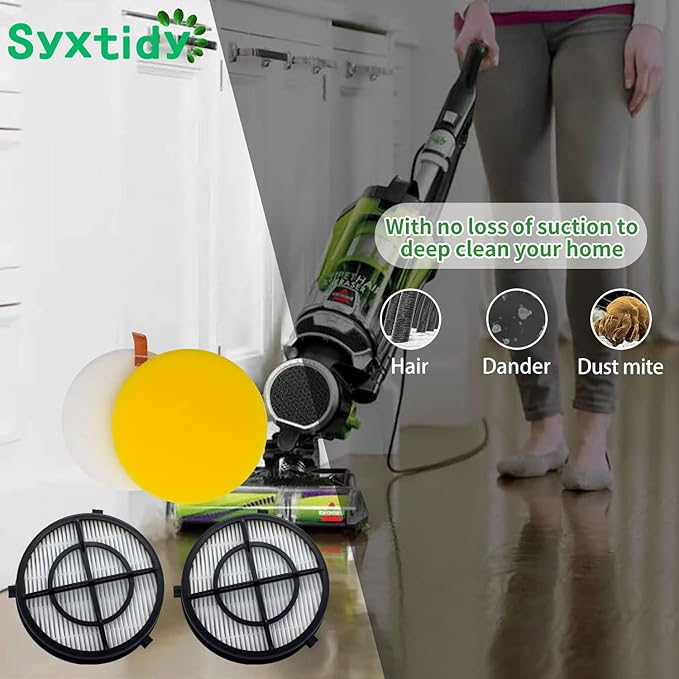 2Pack 16871 16881 Filters for Bissell Pet Hair Eraser Febreze Upright Vacuum Cleaners Replacements Model 1650 Series, 1650A, 1650C, Part 1608861, 1608860