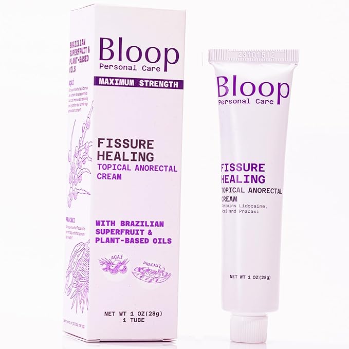 Bloop Maximum Strength Advanced Anorectal Fissure Recovery - Brazilian Superfruit & Plant-Based Oils | Effective for Acute, Chronic Fissures & Pain | Contains 5% Lidocaine