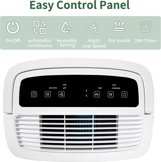 Uhome 150 Pints Dehumidifier with Pump - 7000 Sq. Ft Quiet Dehumidifier for Home, Large Basement, Storages and Large Rooms with 1.85Gallon Water Tank