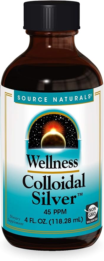 Source Naturals Wellness Colloidal Silver 45 ppm, Supports Physical Well Being* - 4 Fluid oz