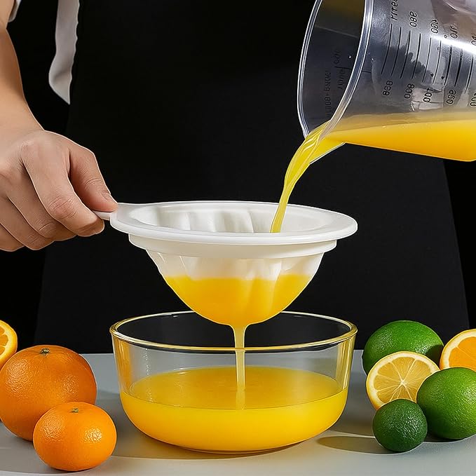 2PCS Ultra Fine Strainer for Liquids, 100/200 Nylon Fine Mesh Juicer Strainer for Pulp, Essential Kitchen Juice Strainers for Milk Juice Wine Cheese Whey Grease Coffee, Suitable for 5 Inch Filter