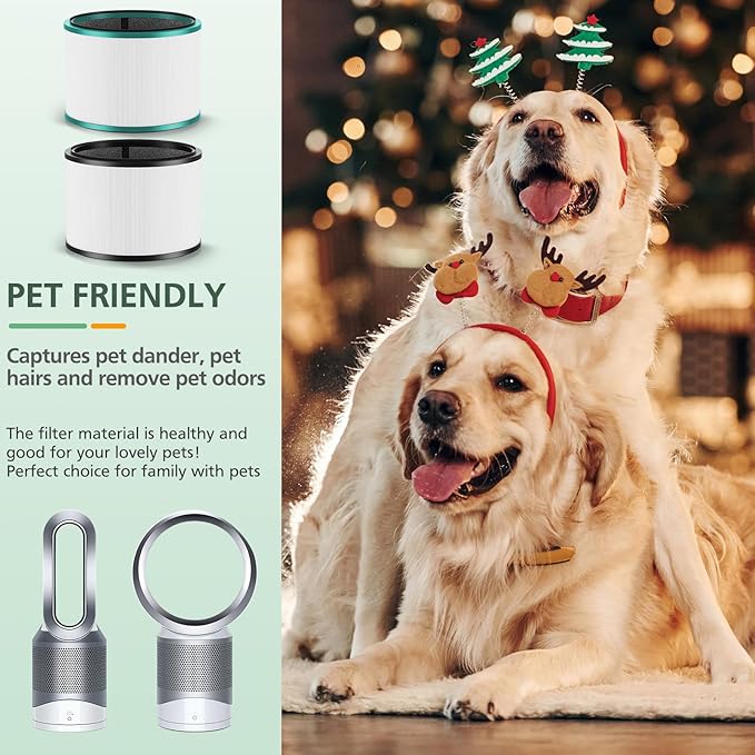 2 Pack HP01 HP02 HEPA Filter Compatible with Dyson Desk Purifier, Dyson Pure Cool Link Desk DP01 DP02, Dyson Pure Hot + Cool Link HP01 HP02, Part # 968125-03, Standard Filter and Pet Care Filter Set