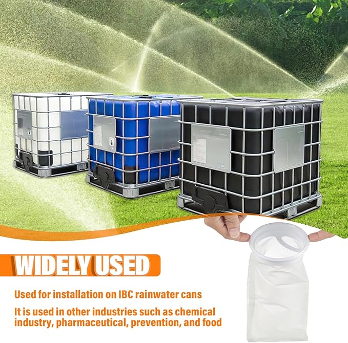 2 Pack IBC Lid Filter Nylon Screen, IBC Tote Lid Filter for Water Tank Rain Barrel Venting Ton Barrel Plastic