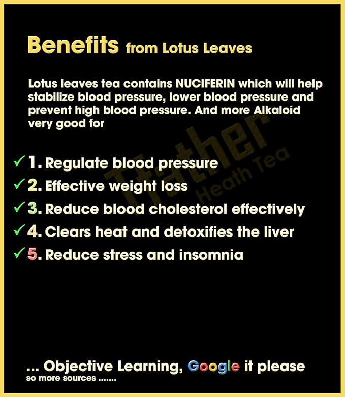 Fermented Lotus Leaf Tea Bags – Lower Blood Pressure, Reduce Cholesterol, Detox Cleanse – Flavor Balance of Nectar & Meatiness - Herbal Loose Leaf Tea