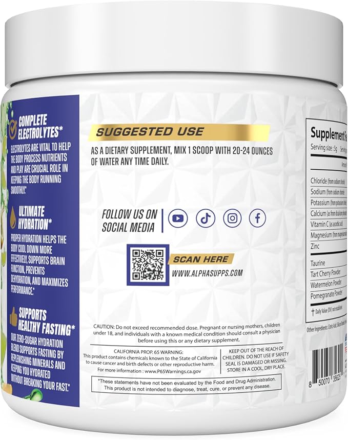 Lytes - Daily Electrolyte Hydration Drink Mix Powder - Sugar-Free, Zero Calorie Instant Formula with Trace Minerals and Antioxidants (60 Servings, Salted Lemon Lime)