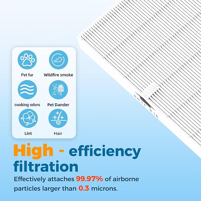 116130 Replacement Filter H Compatible with Winix 5500-2/ AM80 Air Purifiers, 12.6" L x 16.3" H x 1" Th, 3 Pack (White)