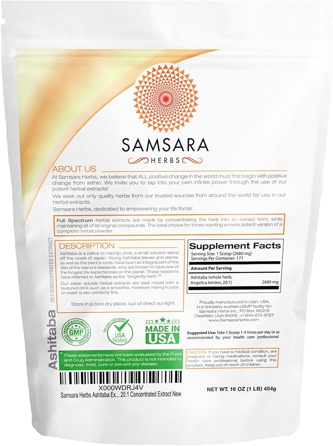 Ashitaba Extract Powder (16oz/454g) 20:1 Concentrated Extract
