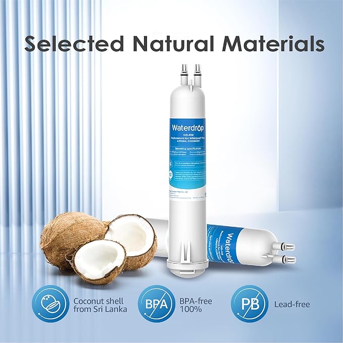 Waterdrop EDR3RXD1 Replacement for Everydrop® Filter 3, 4396841, 4396710, Kenmore® 46-9083, 46-9030, WD-F08 Refrigerator Water Filter, 3 Filters