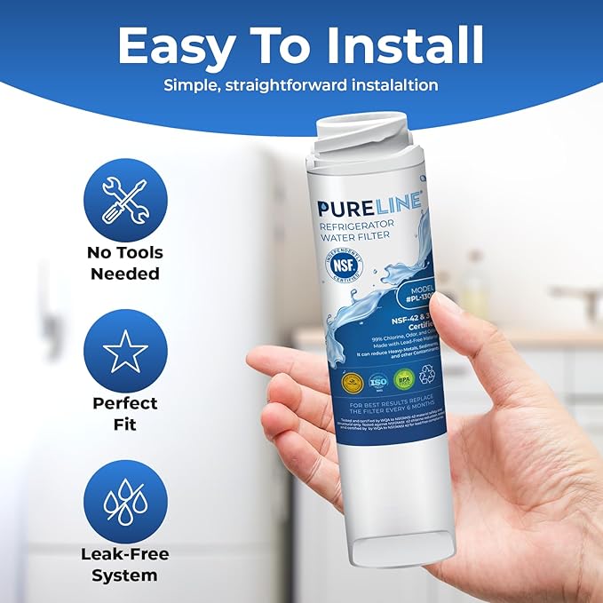 Pureline GSWF Replacement for GE GSWF, Kenmore 46-9914, 469914, 9914, Refrigerator Water Filter - Reduces Bad Taste & Odor