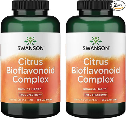 Swanson Full Spectrum Citrus Bioflavonoid Complex - Aids Vitamin C Absorption and Promotes Immune Health- Standardized to 50% Bitter Orange Bioflavonoids - (250 Capsules) (2 Pack)