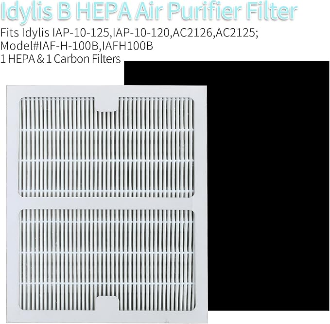 Replacement Idyllis Air Purifier Filter b Compatible with Idylis Air Purifier AC-2125,AC-2126, IAP-10-125, IAPC-40-140, IAP-10-150, IAP-10-05, IAF-H-100B Hepa Filter