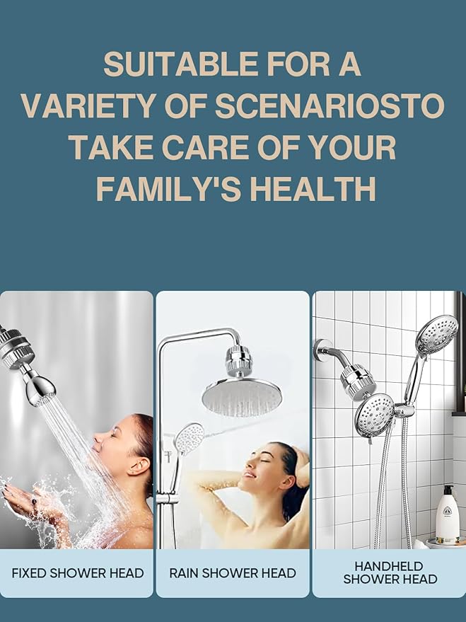 Cobbe HD HEAVY DUTY High Output Shower Filter 2 Pack – 99% REMOVAL Shower Head Filter for Hard Water, Heavy Metals, Chlorine and Harmful Substance, Improve your skin and hair - Chrome