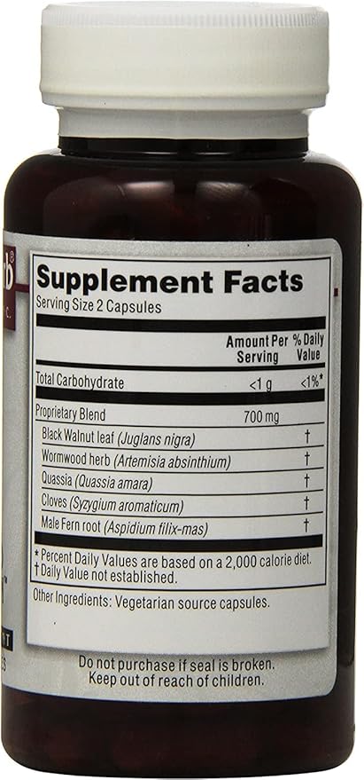 Kroeger Herb, Wormwood Black Walnut Clove Detox Cleanse, Quassia, Worm Wood Detox Cleanse - Wormwood Herb, Non-GMO, Gluten Free, No Preservatives or Fillers - 200 Capsules, Made in USA