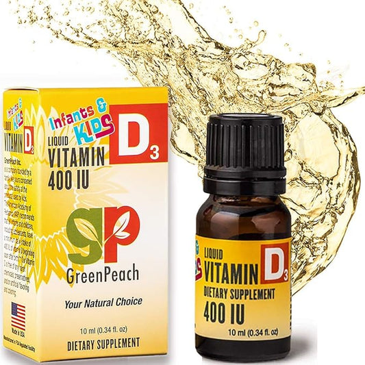 GreenPeach Organic Baby & Infant Vitamin d Drops - Vegetarian| No Sugar or Flavors, Non-GMO - Pack of 1