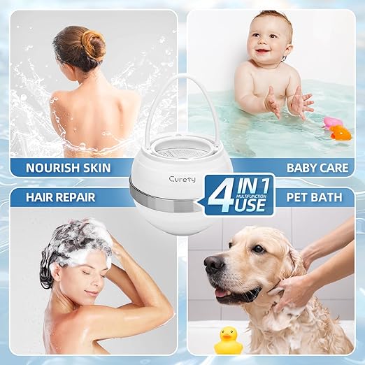 Bath Filter for Tub, Bath Water Filter for Eczema, Kinder Filter for Bathtub - Remove Contaminants,Chlorine and Fluoride, Hard Water Softener to Improves Skin and Hair