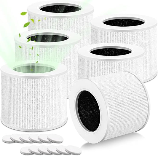 6 Pack Core Mini Replacement Filter for LEVOIT Air Purifier,3-in-1 H13 Grade Filters Compatible with LEVOIT Air Purifier Core Mini-P,Part No. Core Mini-RF(6 Filter and 12 Fragrance Sponge)