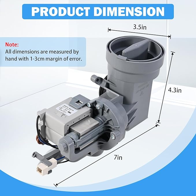 WPW10605427 W10425238 Washer Drain Pump Compatible with Whirlpool Duet Drain Pump Maytag Amana Crosley Washing Machine Replacement Parts W10605427 W10799064 W10799065 W10903216 W10918044 AP6023357