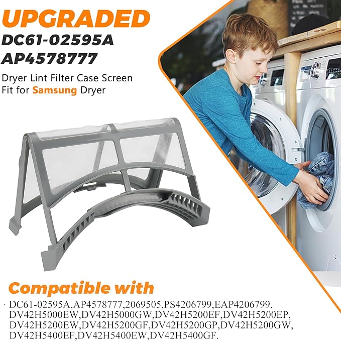 2025 Upgraded DC61-02595A AP4578777 Dryer Lint Filter Case Screen by Blutoget-Dryer lint trap filter Fit for Samsung Dryer-DVE45T6000W, DV42H5200EW/A3, DV42H5000EW/A3,2069505, PS4206799, EAP4206799