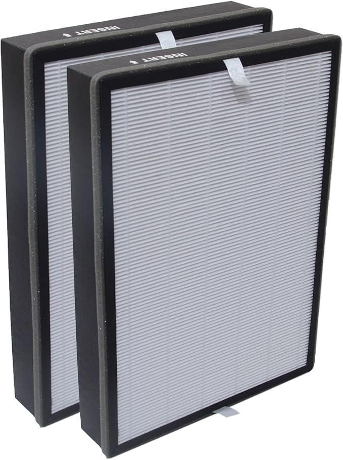 PUREBURG Replacement True HEPA Filters Compatible with Inofia PM1320 Air Purifier, H13 3-Stage Filtration Activated carbon 2-in-1 Air Clean Dust VOCs Odor PM2.5,2-Pack