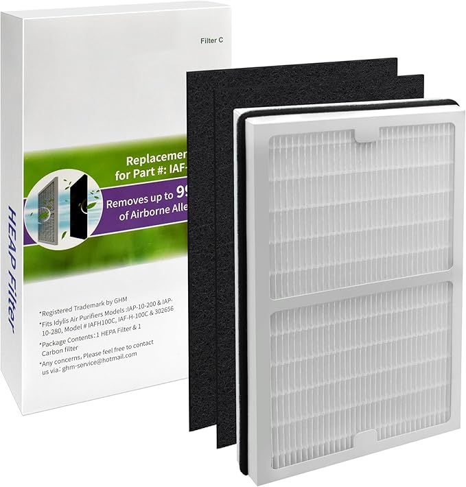 Replacement Idylis filter C, IAP-10-280 & IAP-10-200 Filters Compatible with Idylis Machine, IAF-H-100C Filter,H13 Grade
