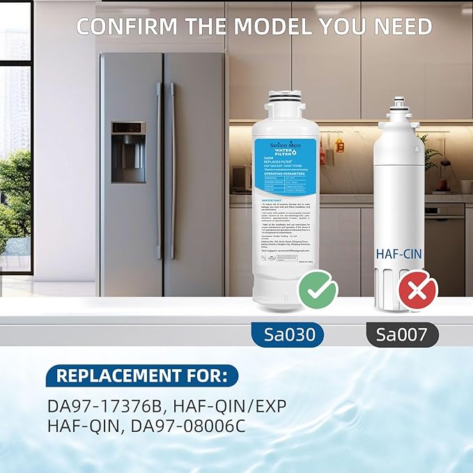 DA97-17376B Water Filter for Sam&sung Haf-qin/exp, Rf28t5001sr, Da97-08006c, Rs27t5200sr, Rf28r7351sg, Rf24r7201sr, Rf27t5201sr, 2Pack.