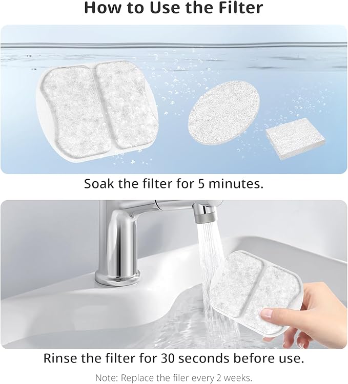 Large Dog Water Filter Replacement Compatible with 7L/230oz/1.8G Stainless Steel Pet Water Fountain Cat Pet Water Fountain Filters (16+16+16)