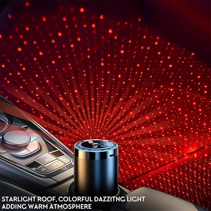 2025 Smart Car Air Freshener Diffuser With Star Projector 5 Adjustable Modes 360° Air Purifier Nano Mist and Lights For Car Office Desktop Bedroom