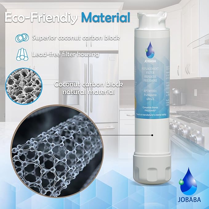 EPTWFU01 Water Filter Replacement, Compatible with Frigidaire EPTWFU01, Pure Source Ultra II, EWF02, 3 Pack