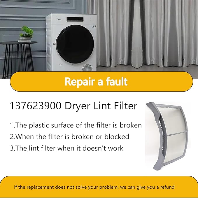 137623900 electrolux dryer lint filter Replacement for electrolux, kenmore Dryer EIMED55IIW3, EIMED60LT4 Replaces 3015965,AP5805190,PS8770145,EAP8770145