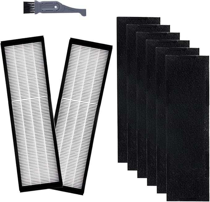 I clean Filter C Replacement Guardian FLT5250PT, Hepa Filter for FLT5000/FLT5111Series Air Purifiers AC5000, AC5000E, AC5350B, AC5300B Series(2 Pcs Hepa Filter C&6 Pcs Carbon Pre Filters