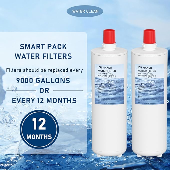 HF20-S HF20-MS HF25-S Water Filter Replacement Compatible with 3M High Flow Series Cartridge HF20-S, 5615103/HF20-MS, 5615109/HF25-S,5615203, Water Filtration System 2-Packs