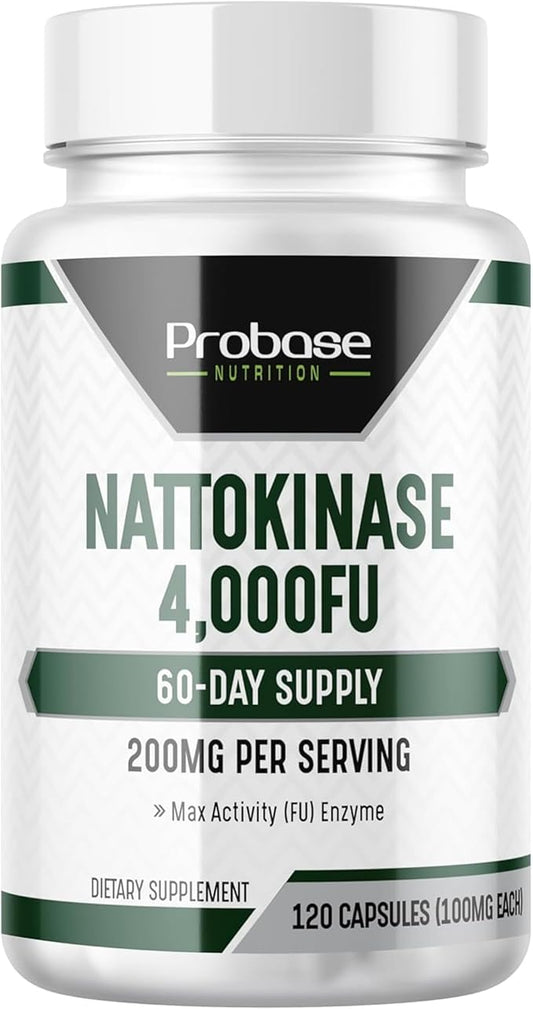 Nattokinase Capsules 4000 FU from Japanese Natto Extract 120 Servings for Wellbeing Support
