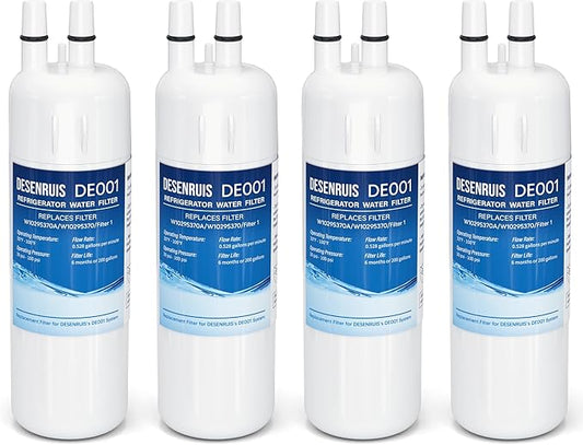 W10295370A Water Filter Replacement Compatible with W10295370, EDR1RXD1, Filter 1, WHR1RXD1, KAD1RXD1, P8RFWB2L, P8WB2L, P4RFWB, P5WB2L, Pack of 4,By DESENRUIS