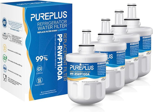 PUREPLUS Refrigerator Water Filter Replacement for DA29-00003G, DA29-00003B, DA29-00003F, DA29-00003A, Aqua-Pure Plus,HAFCU1, HDX FMS-1, RSG257AARS, RFG237AARS, RFG297AARS, RS22HDHPNSR,RWF1100A,4Pack
